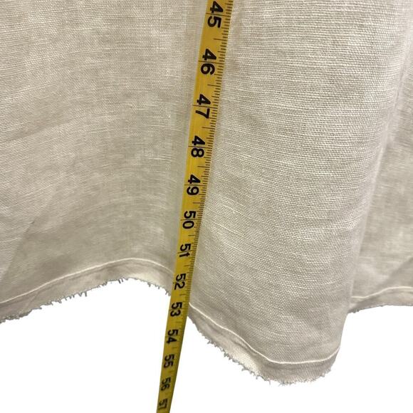 NWT ZARA 100% Linen Minimalist Sleeveless Shift Natural Vanilla  Midi Dress - Picture 10 of 14